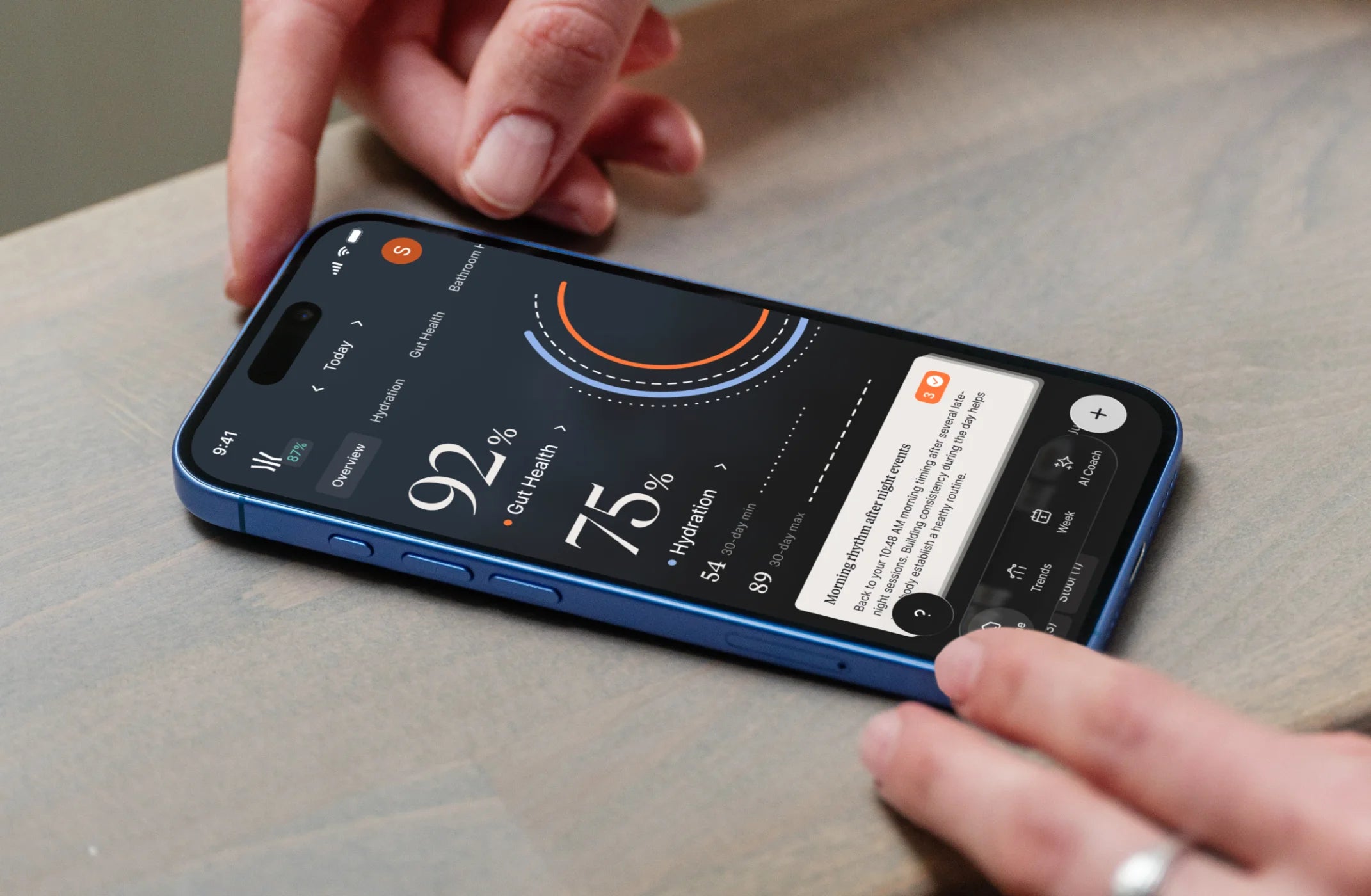 The Throne app dashboard on an iPhone