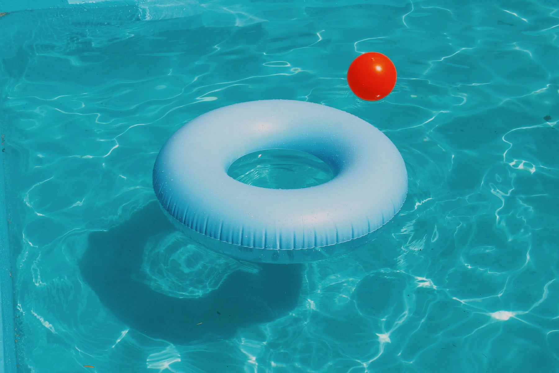 floating toys in a swimming pool