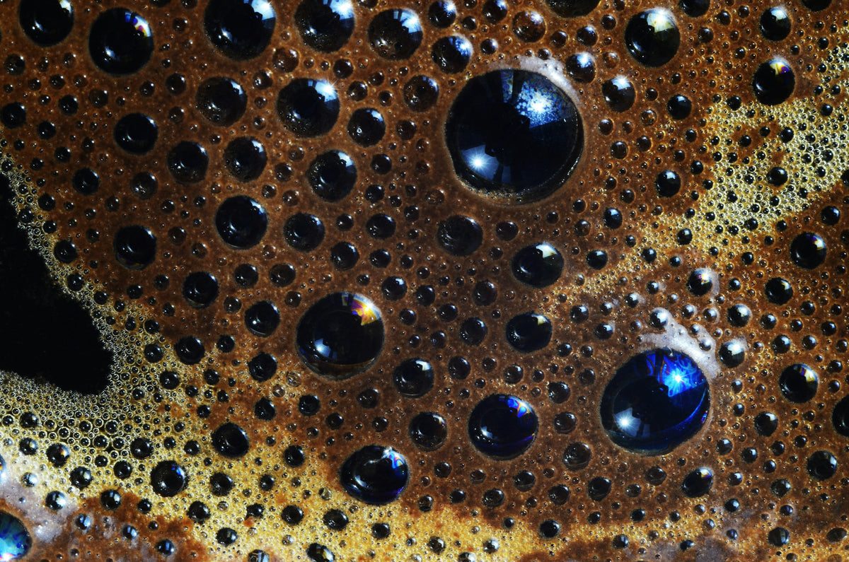 brown, frothy coffee