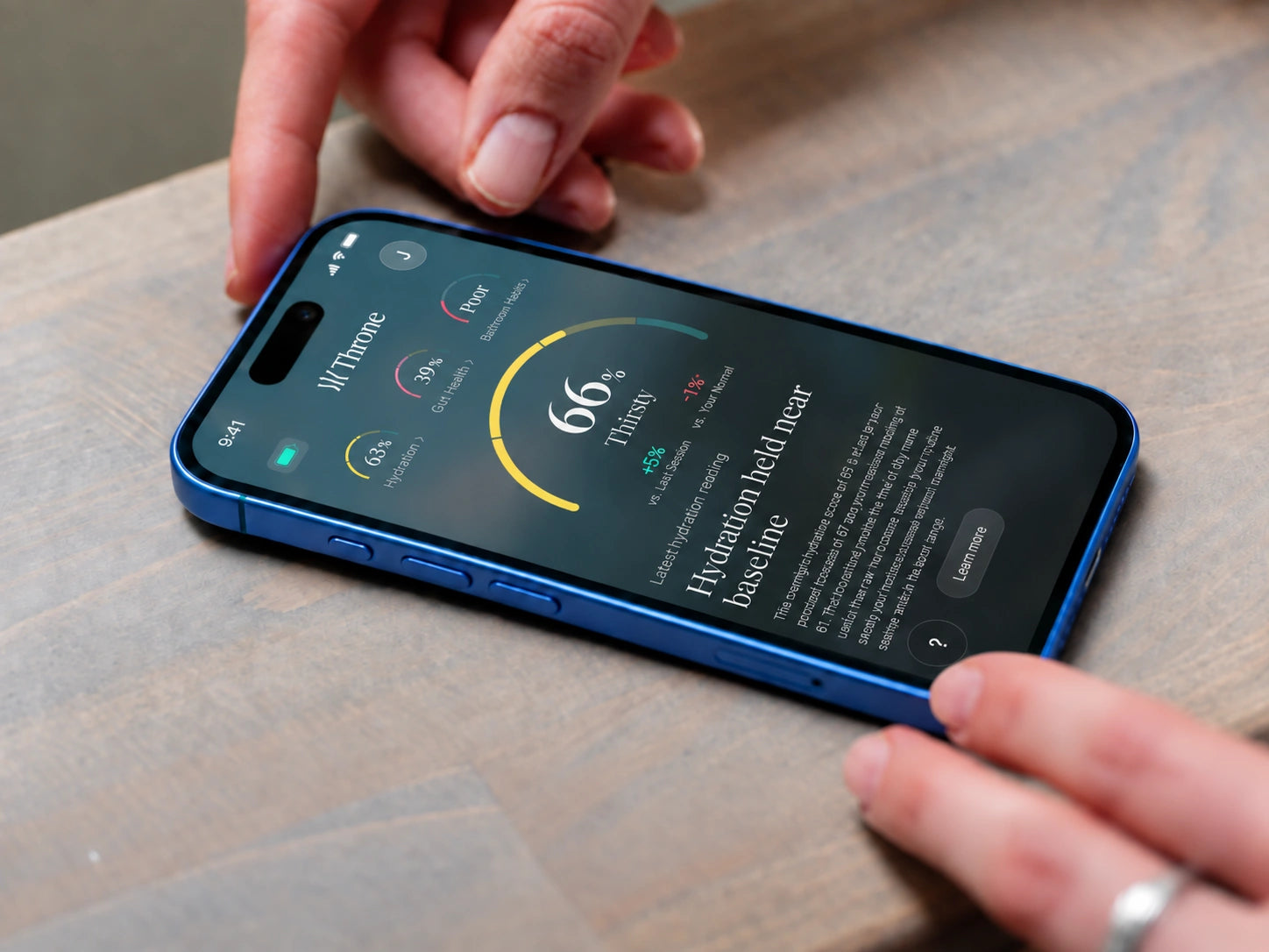 The Throne app dashboard on an iPhone